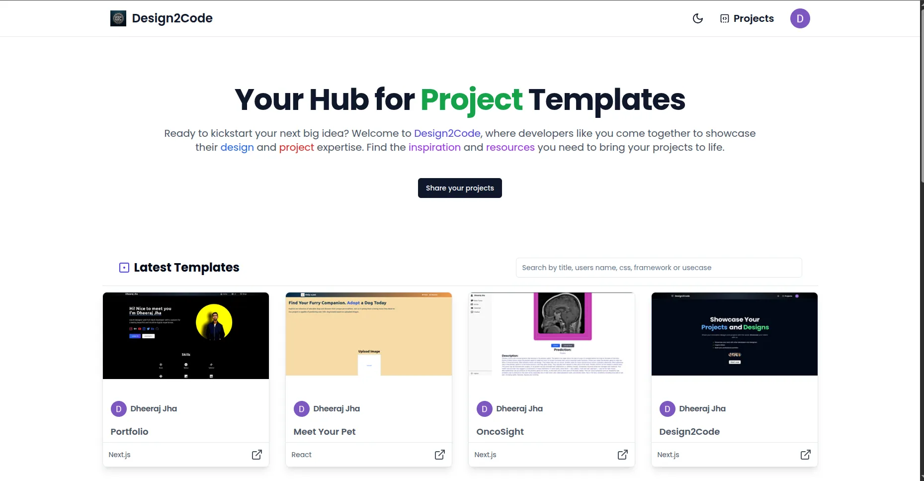 Design2Code application preview