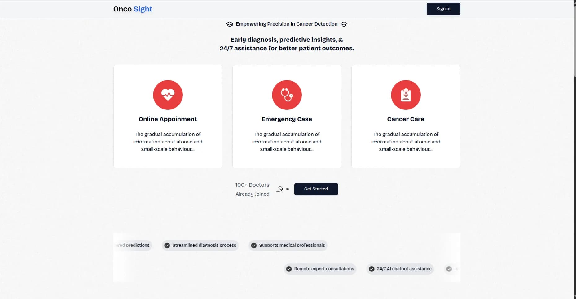 OncoSight application preview
